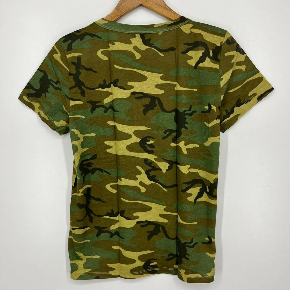 J. Crew Camouflage T-Shirt Women's Size S Green Camo Print Short Sleeve New‎ NWT